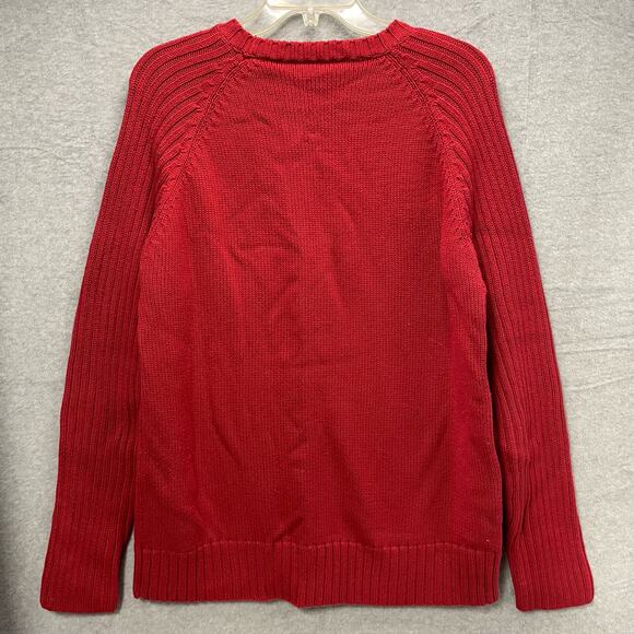 Timberland Red Knit Pullover Sweater Size Medium - Picture 2 of 5